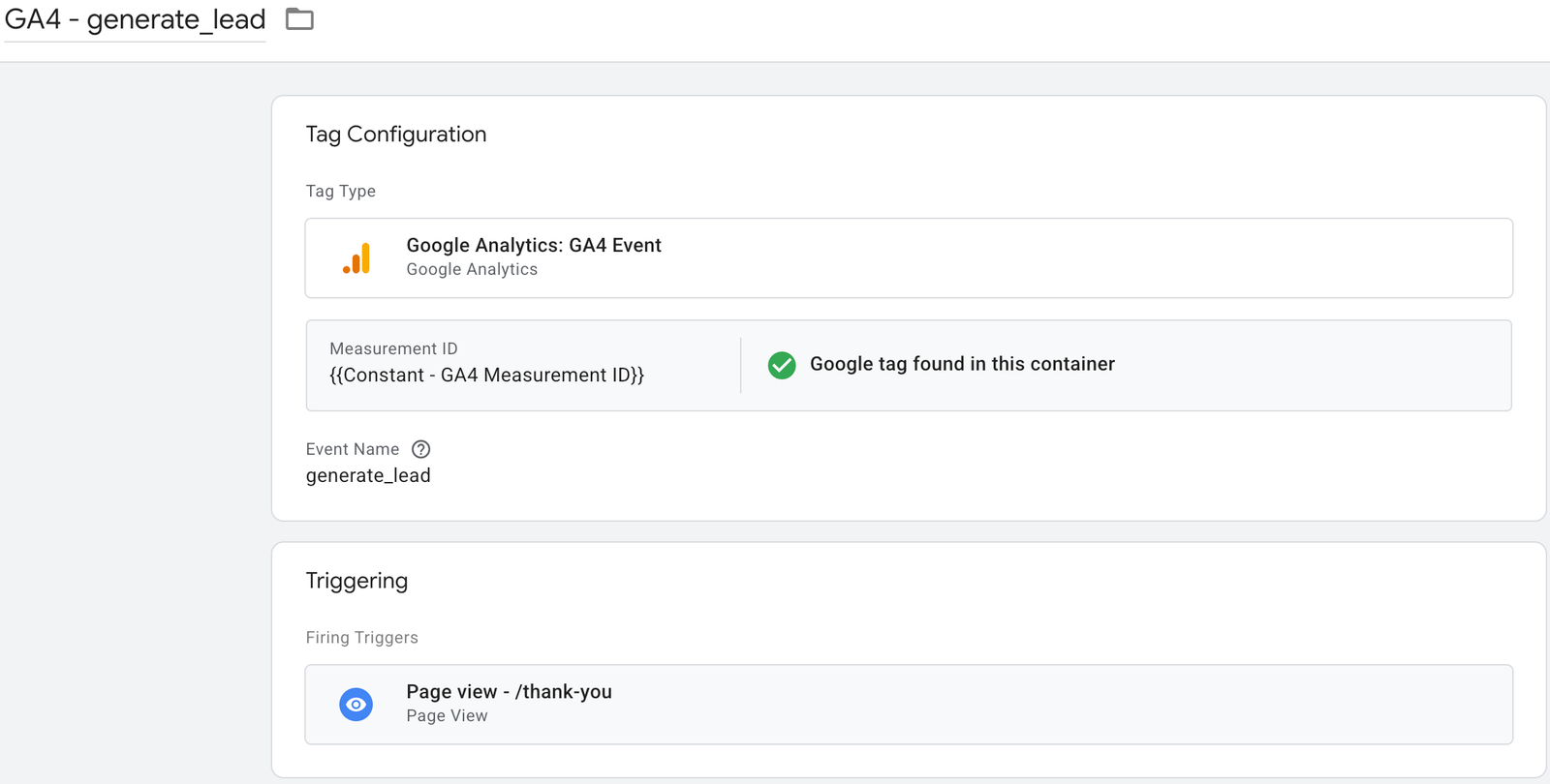 📸 GTM tag configuration for form submission
